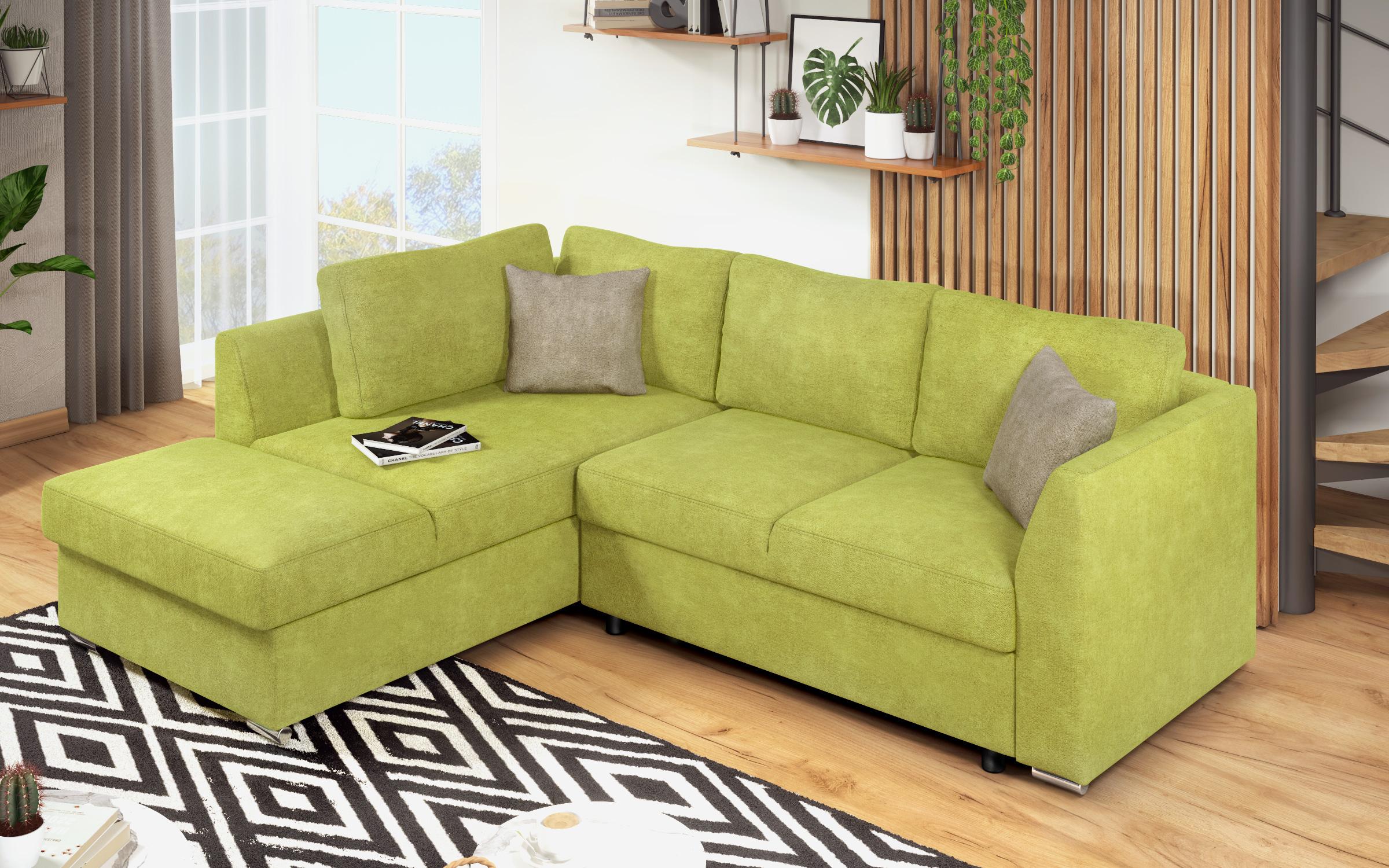 Γωνιακός καναπές – κρεβάτι Toskana S, πράσινο + ανοιχτό καφέ  5